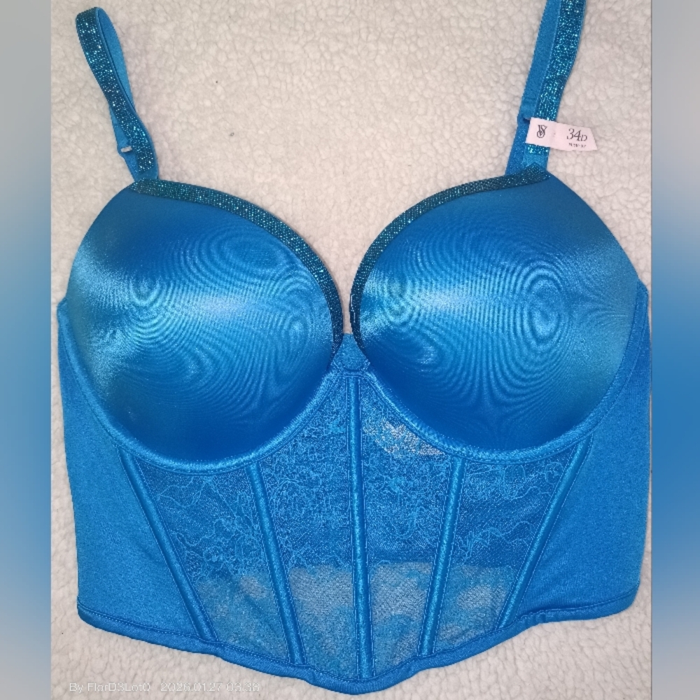 Victoria's Secret Vibrant Blue Lace Bustier
